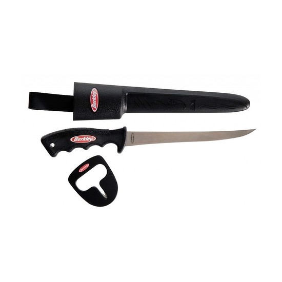 Berkley 7" Stainless Steel Fillet Knife + Sheath & Knife Sharpener-Fish Cleaning