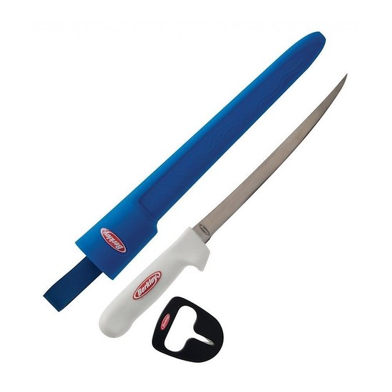 Berkley 9" Stainless Steel Fillet Knife + Sheath & Knife Sharpener-Fish Cleaning