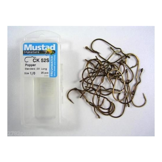 Mustad Signature Freshwater Popper Fly Hooks 1/0 25pce