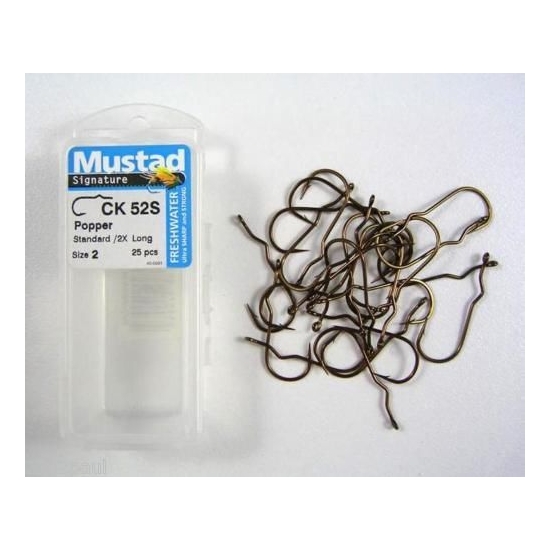 MUSTAD SIGNATURE FRESHWATER POPPER FLY HOOKS SZ 2 25pce