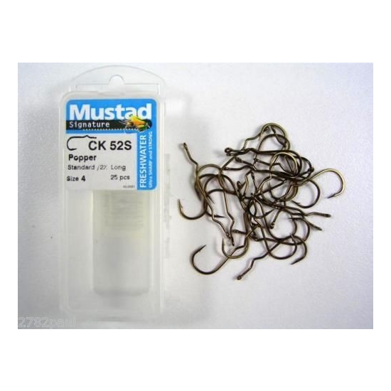 Mustad Signature Freshwater Popper Fly Hooks Sz 4 25pce