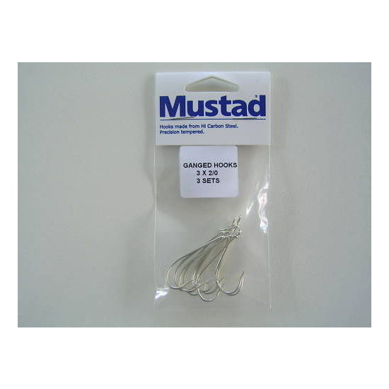 Mustad Pre-Rigged Gang Hooks 2/0 3 Hooks 3 Sets Kirby