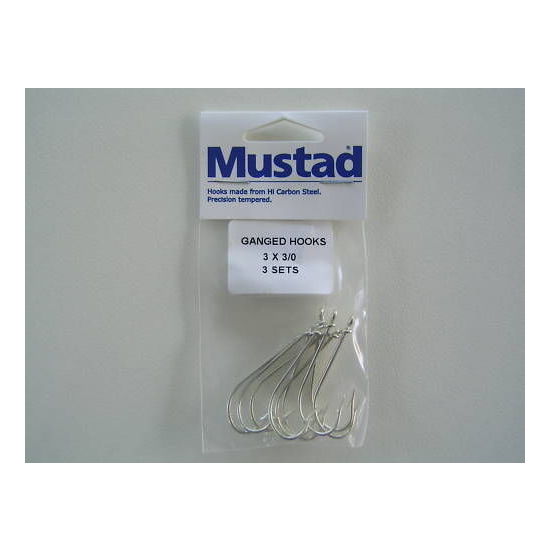 Mustad Pre-Rigged Gang Hooks 3/0 3 Hooks 3 Sets Kirby