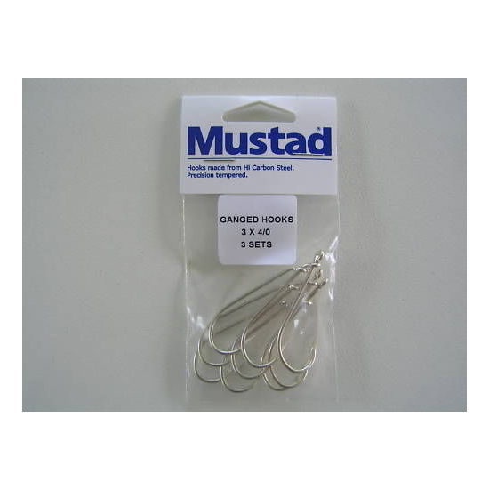 Mustad Pre-Rigged Gang Hooks 4/0 3 Hooks 3 Sets Kirby