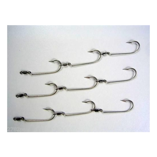 Mustad Pre-Rigged Deluxe Swivel Gang Hooks 4/0 X 3 Sets