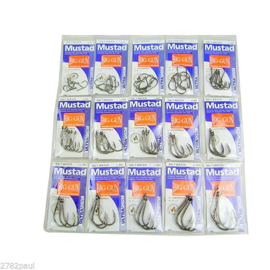 Mustad Big Gun 10829npbln Complete Range- Bulk Lot All 15 Sizes - Size 6 To 12/0