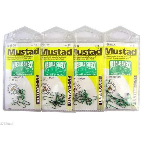 Mustad Needle Sneck- 3331npgr -Complete Range - Bulk 4 Pce Pack- Sizes 12,10,8,6
