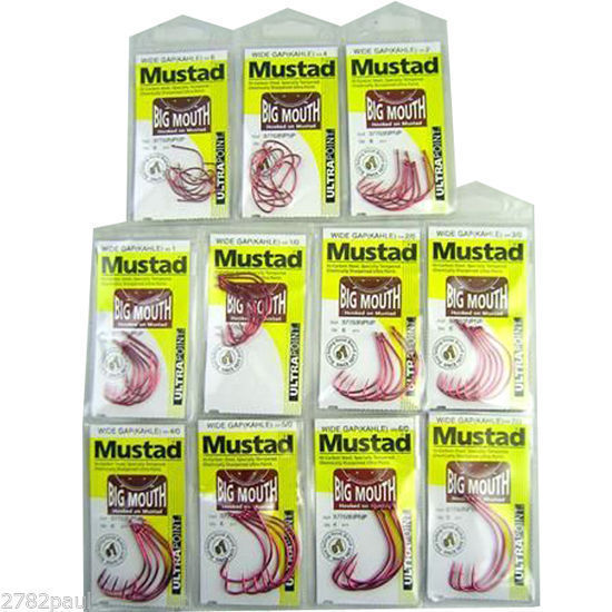 Mustad Big Mouth Entire Range Bulk 11 Pk Sze 6,4,2,1,1/0,2/0,3/0,4/0,5/0,6/0,7/0