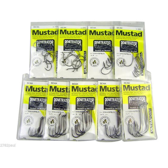 Mustad Penetrator-Bulk 9 Pc Value Pack-Sizes-1/0,2/0,3/0,4/0,5/0,6/0,7/0,8/0,9/0