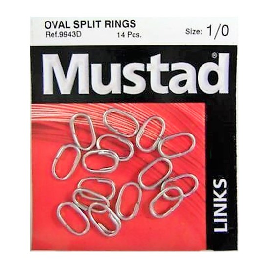 MUSTAD OVAL SPLIT RINGS SIZE 1/0 QTY 14 BRAND NEW