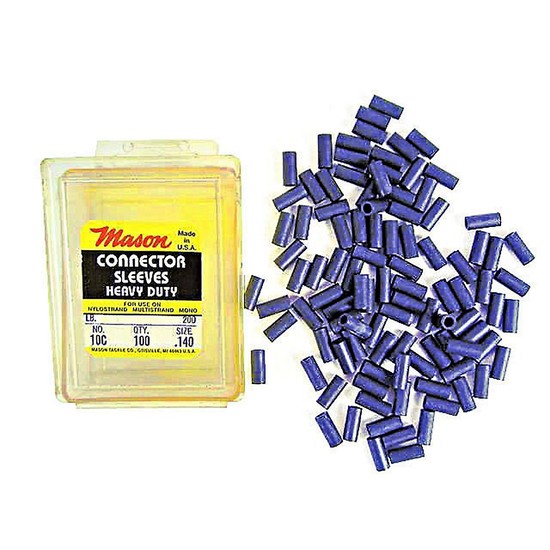 100 x Size 10 Mason Crimps - Crimping Connector Sleeves for Fishing Wire/Line