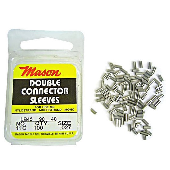 100 x Size 11 Mason Crimps - Crimping Connector Sleeves for Fishing Wire/Line