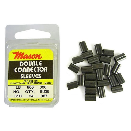 24 x Size 61 Mason Crimps - Double Connector Sleeves for Fishing Wire/Line