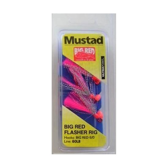 MUSTAD BIG RED FLASHER 3 HOOK FISHING RIG SIZE 6/0 NEW