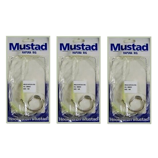 MUSTAD HAPUKA 2 HOOK FISHING RIG SIZE 14/0 BULK 3 PACK