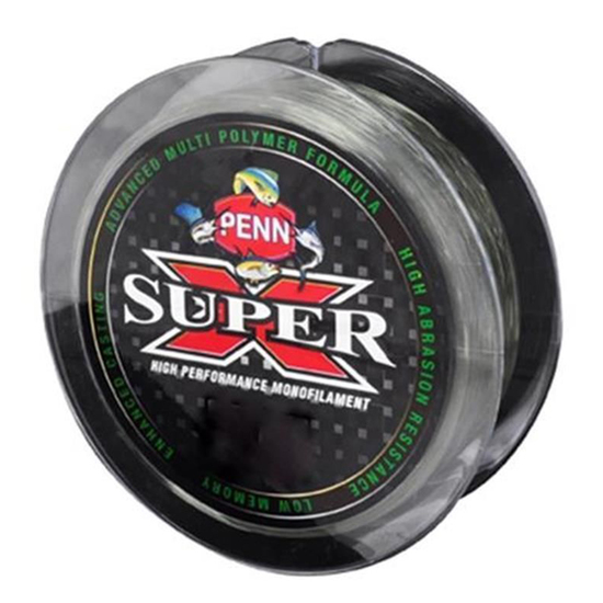 300m Spool of PENN Super X Monofilament Fishing Line - Low Vis Green Mono Line