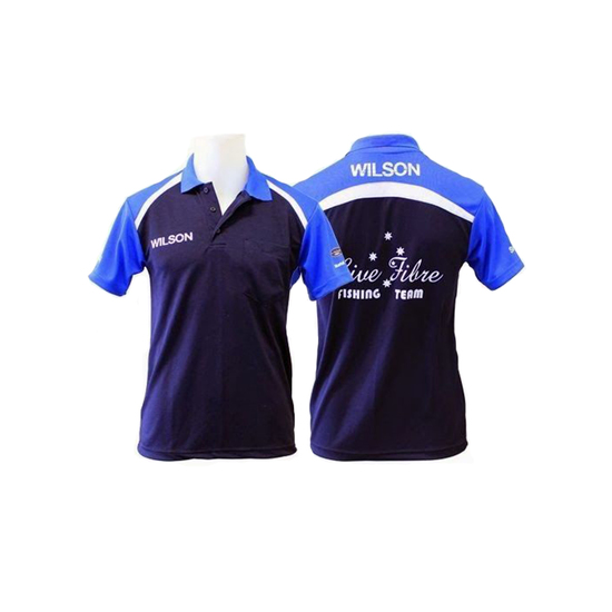 TEAM LIVE FIBRE-WILSON FISHING POLO SHIRT-BLUE-COMFORTABLE QUICK DRY-WITH COLLAR