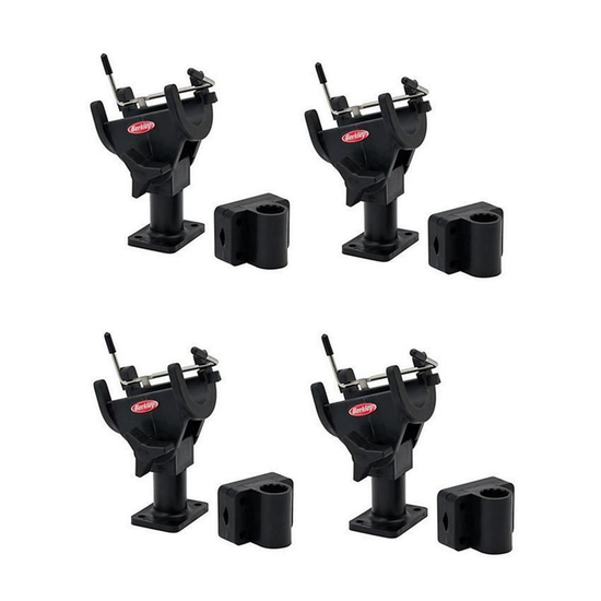 4 x Berkley Quick Set Fishing Rod Holders-Fully Adjustable With Mounting Bracket