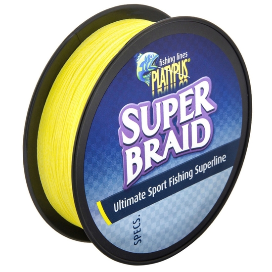 Platypus Braided Fishing Line Super Braid Yellow 150yds 2lb