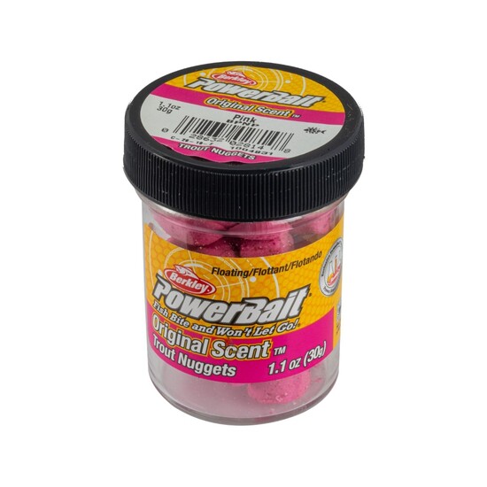30gm Tub of Pink Berkley Powerbait Trout Nuggets - Original Scent