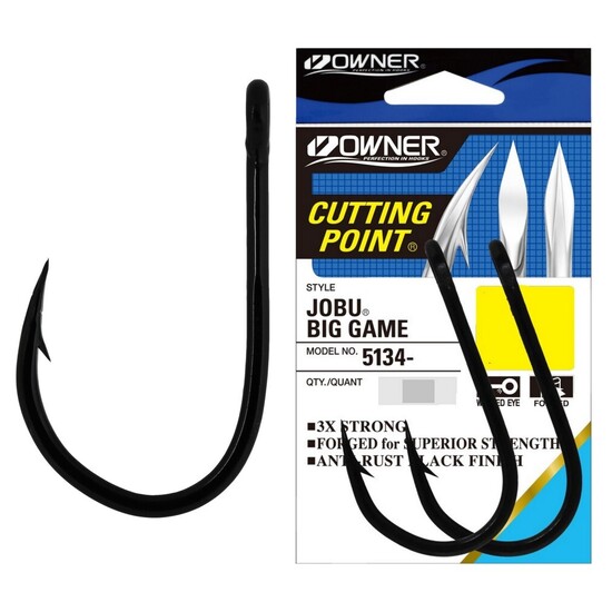5 Pack of Size 7/0 Owner 5134 Jobu Big Game Fishing Hooks