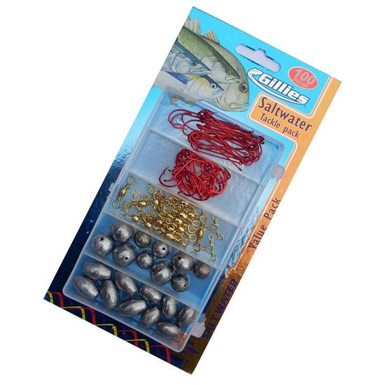 Gillies 100 Piece Saltwater Assorted Fishing Tackle Pack