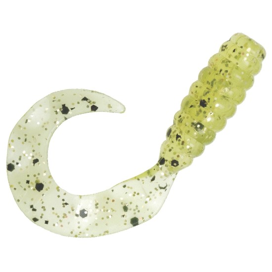 8 Pack of Zman 2.5 Inch Grubz Soft Plastic Lures -  Chartreuse Sparkle
