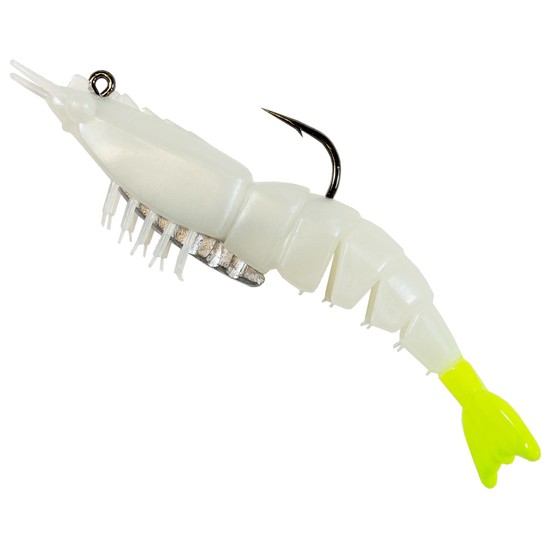Z-Man EZ ShrimpZ Rigged 3.5" 2pk Glow / Chart Tail