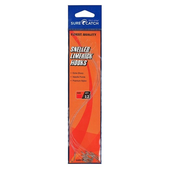 1 Packet of Surecatch Snelled Limerick Hook Rigs - Blackfish Rigs (Size:12)
