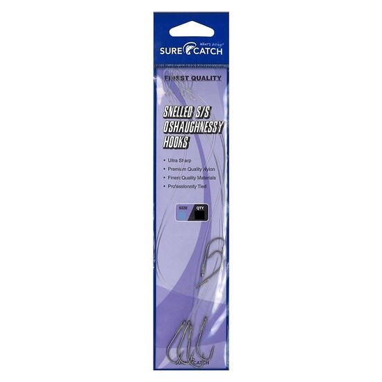 1 Packet of Surecatch Stainless Steel O'Shaughnessy Fishing Hook Rigs (Size:2)
