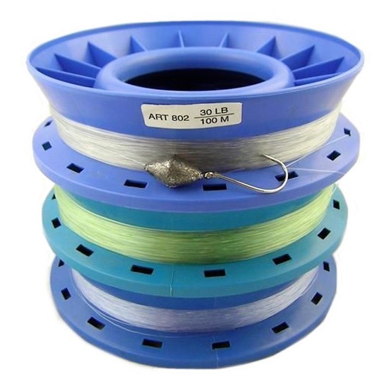 30lb PRE RIGGED 8 RING CASTER HAND LINE-100m BULK 3 PACK GREAT FOR THE  FAMILY