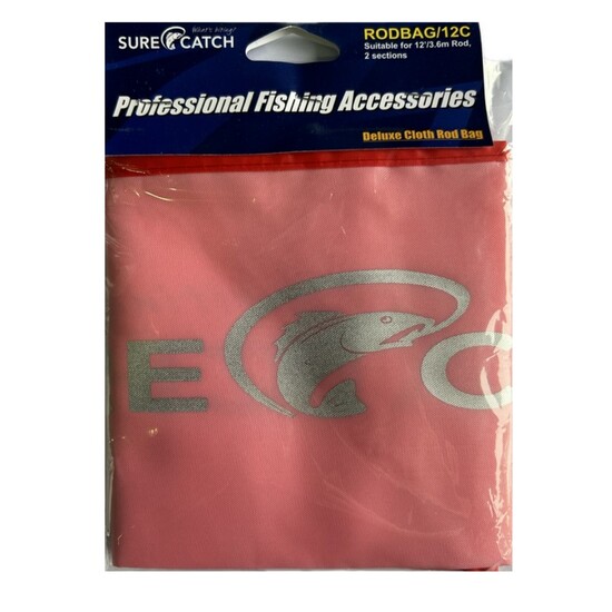 Pink 1970mm Deluxe Fishing Rod Bag to Suit 2 Piece 12ft Rod