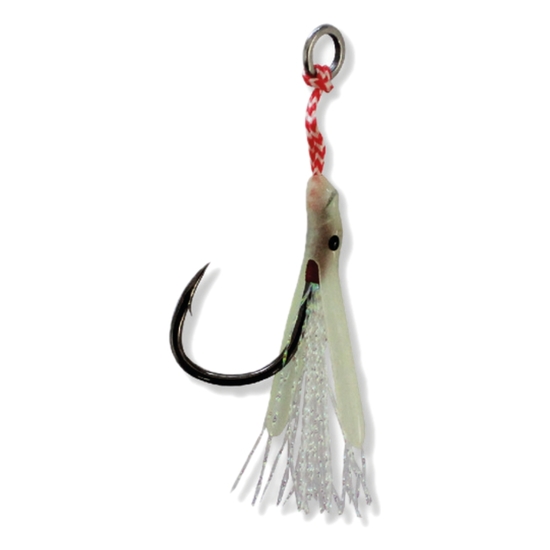 3 Pack of Small Surecatch Light Jigging Assist Hooks With Tinsel and Rubber