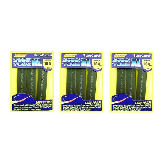 3 Pack - Fishing 10mm Heat Shrink Tubing -Black - 0.5m Tube