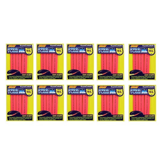 10 Pack - Fishing 10mm Heat Shrink Tubing - Red - 0.5m Tube