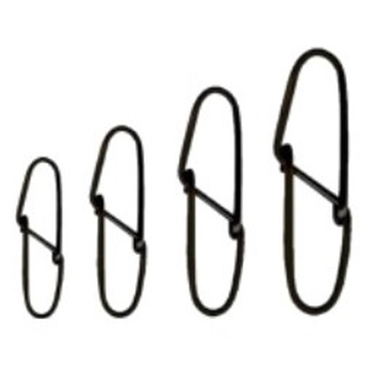 10 Pack of Size 0 Asari Black Pro Lure Snaps - 20kg Fishing Lure Clips