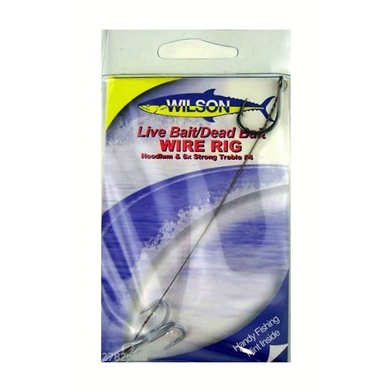 Wilson Live Bait/Dead Bait Wire Rig - #4 Treble & Hoodlum - 69lb Wire Trace