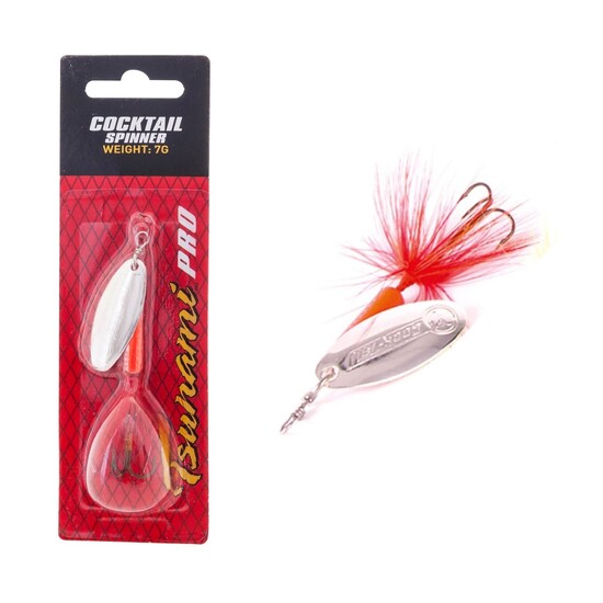 7gm Fluoro Orange/Silver Tsunami Cocktail Spinner Lure