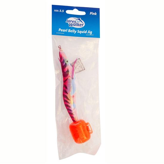 Jarvis Walker Size 3.5 Pearl Belly Squid Jig Lure - Egi Lure [Colour: Pink]