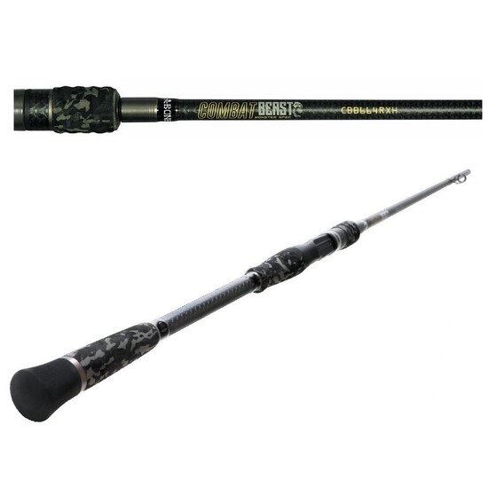 Bone Combat Beast Fast Taper Carbon 2 Piece Baitcaster Fishing Rod (Length/Line Rating:6'3/15-30lb)