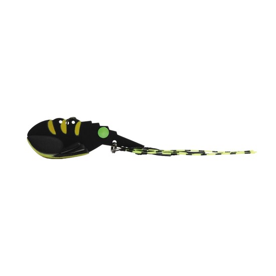 44mm TT Lures Switchprawn+ Metal Vibe Lure - 8gm Rigged Blade Lure - BLACKTREUSE