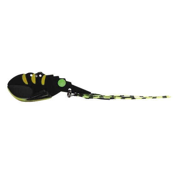 50mm TT Lures Switchprawn+ Metal Vibe Lure - 13gm Rigged Blade Lure - BLACKTREUSE