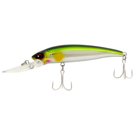 88mm FishArt Green Silver Bobby Hard Body Fishing Lure - 10g Floating Diver Lure