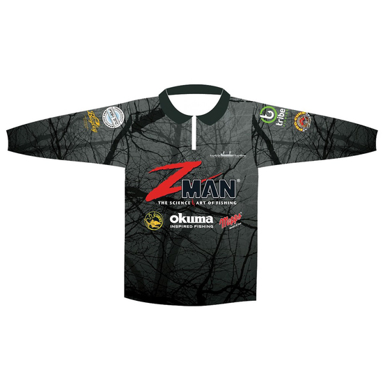 ZMan Tournament Fishing Shirt Quick Dry Long Sleeve with Front Zip and  Collar for Kids- UPF 50+ Fish