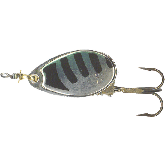 2 Pack of Size 2 Rublex Celta Inline Spinner Lure - 3.5gm Spinnerbait Fishing Lure - Silver Green Back
