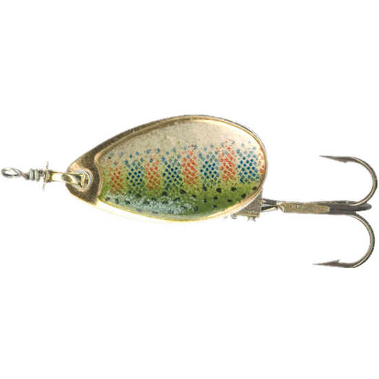 2 Pack of Size 2 Rublex Celta Inline Spinner Lure - 3.5gm Spinnerbait Fishing Lure - Gold Rainbow Trout