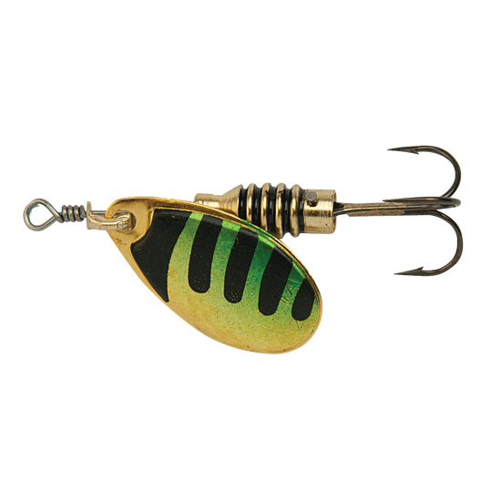 2 Pack of Size 3 Rublex Celta Inline Spinner Lure - 5gm Spinnerbait Fishing Lure - Gold Green Black