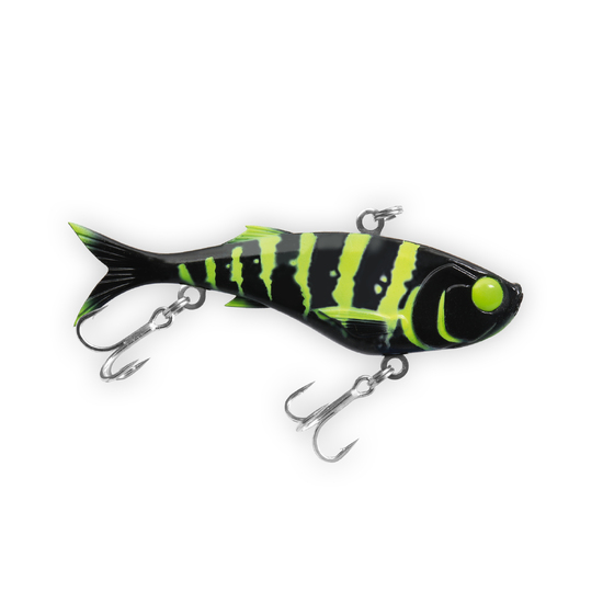 75mm TT Lures 13gm Quake Soft Vibe Fishing Lure - BLACKTREUSE
