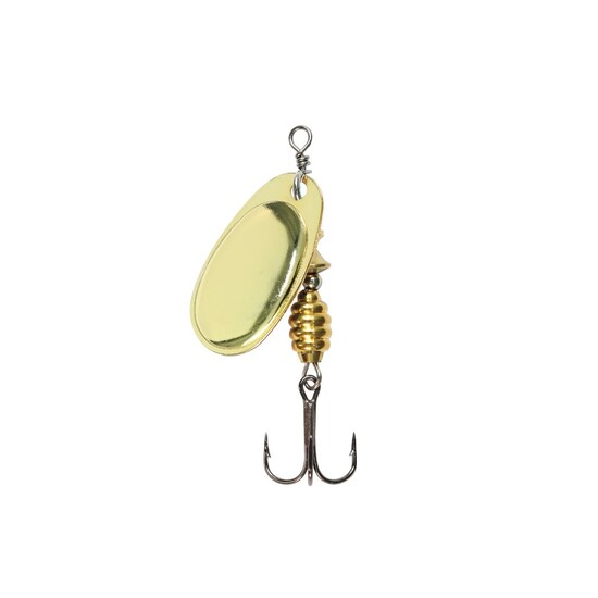 Size 1 TT Lures Spintrix Inline Spinner Lure Rigged with Mustad Treble Hook - GOLD