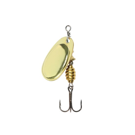 Size 2 TT Lures Spintrix Inline Spinner Lure Rigged with Mustad Treble Hook - GOLD